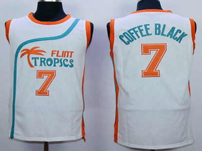 Men's The Movie Flint Tropics #7 Coffee Black White Soul Swingman Basketball Jersey