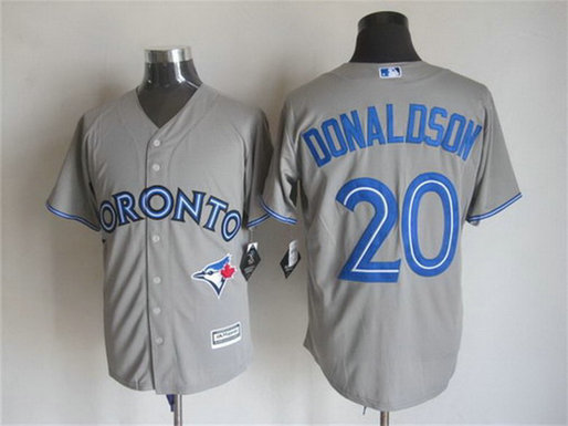 Men's Toronto Blue Jays #20 Josh Donaldson Away Gray 2015 MLB Cool Base Jersey
