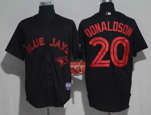Men's Toronto Blue Jays #20 Josh Donaldson Lights Out Black Fashion MLB Majestic Cool Base Stitched Jersey