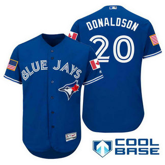 Men's Toronto Blue Jays #20 Josh Donaldson Royal Blue Stars & Stripes Fashion Independence Day MLB Majestic Cool Base Stitched Jersey