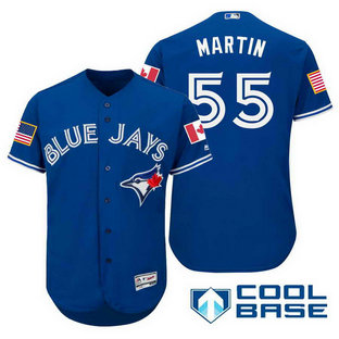 Men's Toronto Blue Jays #55 Russell Martin Royal Blue Stars & Stripes Fashion Independence Day MLB Majestic Cool Base Stitched Jersey
