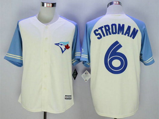 Men's Toronto Blue Jays #6 Marcus Stroman Cream New Coo Base Jersey