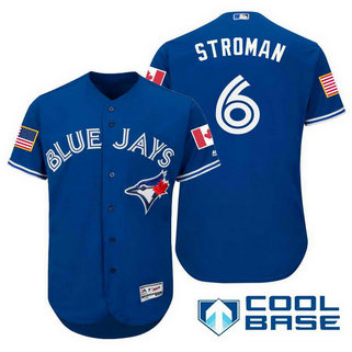 Men's Toronto Blue Jays #6 Marcus Stroman Royal Blue Stars & Stripes Fashion Independence Day MLB Majestic Cool Base Stitched Jersey