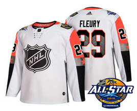 Men's Vegas Golden Knights #29 Marc-Andre Fleury White 2018 NHL All-Star Stitched Ice Hockey Jersey