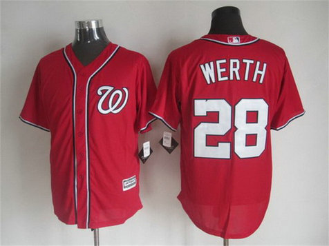 Men's Washington Nationals #28 Jayson Werth Alternate Red 2015 MLB Cool Base Jersey