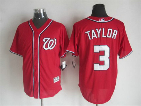 Men's Washington Nationals #3 Michael Taylor Alternate Red 2015 MLB Cool Base Jersey