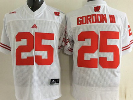 Men's Wisconsin Badgers #25 15 Golden Tate III White College Football adidas Jersey