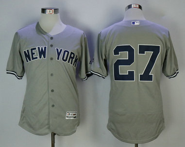Men's Yankees 27 Giancarlo Stanton Gray Flexbase Jersey