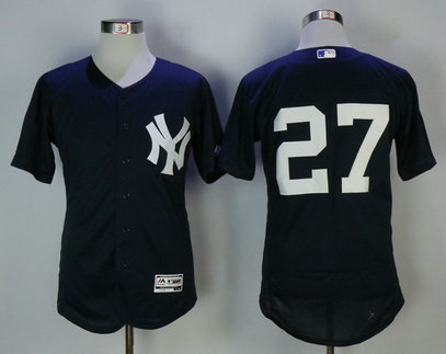 Men's Yankees 27 Giancarlo Stanton Navy Flexbase Jersey