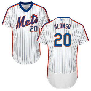 Mets #20 Pete Alonso White(Blue Strip) Flexbase Authentic Collection Alternate Stitched Baseball Jersey