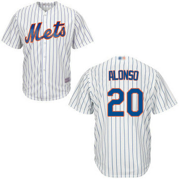 Mets #20 Pete Alonso White(Blue Strip) New Cool Base Stitched Baseball Jersey