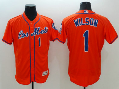 Mets 1 Mookie Wilson Orange Latin Night Flexbase Jersey