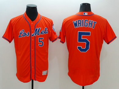 Mets 5 David Wright Orange Latin Night Flexbase Jersey