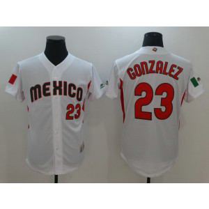Mexico Baseball 23 Adrian Gonzalez White 2017 World Baseball Classic Jersey