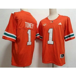 Miami Hurricanes 1 Toney Orange Vapor Limited Men Jersey Miami Hurricanes 1 Toney Orange Vapor Limited Men Jersey