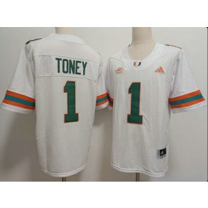 Miami Hurricanes 1 Toney White Vapor Limited Men Jersey Miami Hurricanes 1 Toney White Vapor Limited Men Jersey