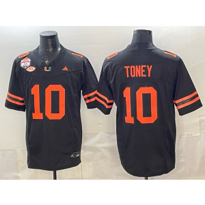 Miami Hurricanes 10 Toney Black F.U.S.E. Vapor Limited Men Jersey with Patches