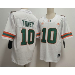 Miami Hurricanes 10 Toney White Vapor Limited Men Jersey