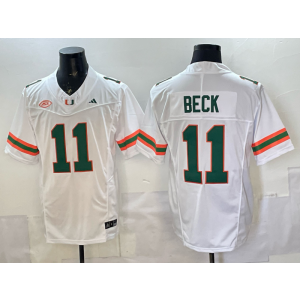 Miami Hurricanes 11 Beck White F.U.S.E. Vapor Limited Men Jersey