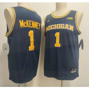 Michigan Wolverines 1 Trey McKenney Navy Vapor Limited Men Jersey