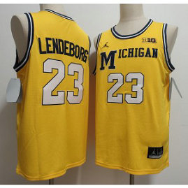 Michigan Wolverines 23 Yaxel Lendeborg Gold Vapor Limited Men Jersey