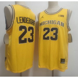 Michigan Wolverines 23 Yaxel Lendeborg Yellow Vapor Limited Men Jersey
