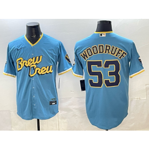 Milwaukee Brewers 53 Woodruff City Cool Base Men Jersey