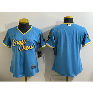 Milwaukee Brewers Blank Blue City Connect Cool Base Youth Jersey