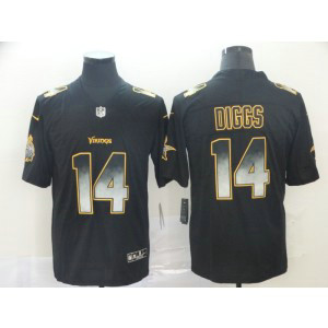 Minnesota Vikings 14 Stefon Diggs 2019 Black Smoke Fashion Limited Men Jersey