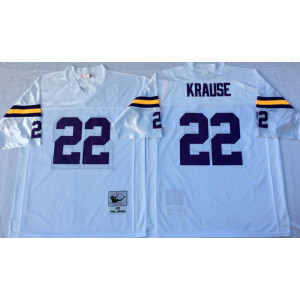 Mitchell and Ness Minnesota Vikings #22 Krause Throwback White Jersey