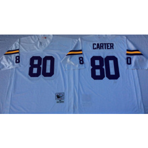Mitchell and Ness Minnesota Vikings #80 Carter Throwback White Jersey