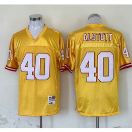 Mitchell and Ness NFL Buccaneers 40 Mike Alstott Yellow Throwback Jersey