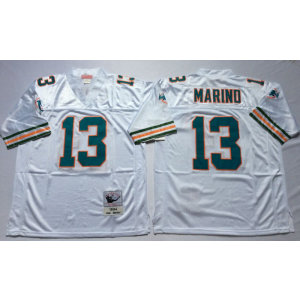Mitchell and Ness NFL Dolphins 13 Dan Marino White Throwback Jersey
