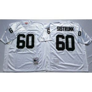 Mitchell and Ness Oakland Raiders #60 Sistrunk Throwback White Jersey