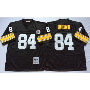 Mitchell and Ness Pittsburgh Steelers #84 Brown Throwback Black Jersey