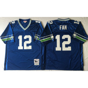 Mitchell and Ness Seattle Seahawks #12 Fan Throwback Blue Jersey