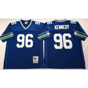 Mitchell and Ness Seattle Seahawks #96 Kennedy Throwback Blue Jersey