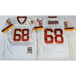 Mitchell and Ness Washington Redskins #68 Grimm Throwback White Jersey