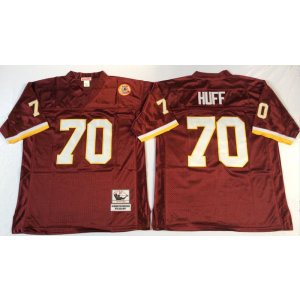 Mitchell and Ness Washington Redskins #70 Huff Throwback Red Jersey