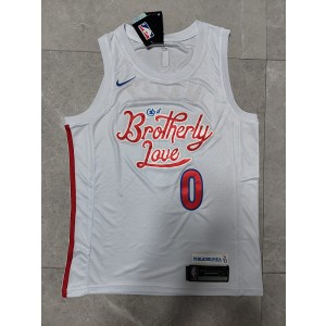 NBA 76ers 0 Tyrese Maxey 2022-23 New White Nike Men Jersey