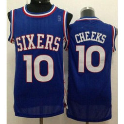 NBA 76ers 10 Maurice Cheeks Blue Throwback Men Jersey