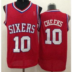 NBA 76ers 10 Maurice Cheeks Red Throwback Men Jersey