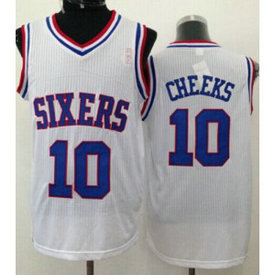 NBA 76ers 10 Maurice Cheeks White Throwback Men Jersey