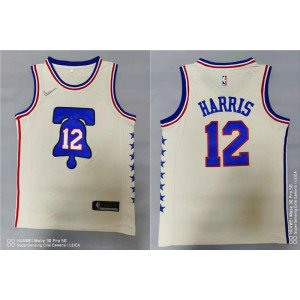NBA 76ers 12 Tobias Harris 2021 Cream Men Jersey