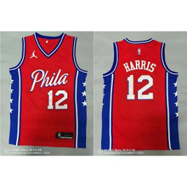 NBA 76ers 12 Tobias Harris Red Jordan Men Jersey