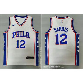 NBA 76ers 12 Tobias Harris White Nike Men Jersey