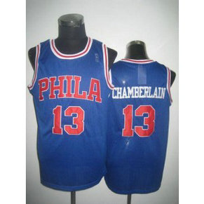NBA 76ers 13 Wilt Chamberlain Blue Throwback Men Jersey 1