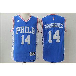 NBA 76ers 14 Sergio Rodriguez Blue Swingman Men Jersey