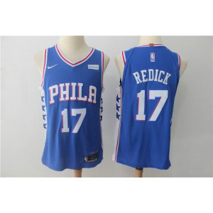 NBA 76ers 17 J.J. Redick Blue Nike Men Jersey