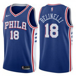 NBA 76ers 18 Marco Belinelli Navy Blue Swingman Men Jersey